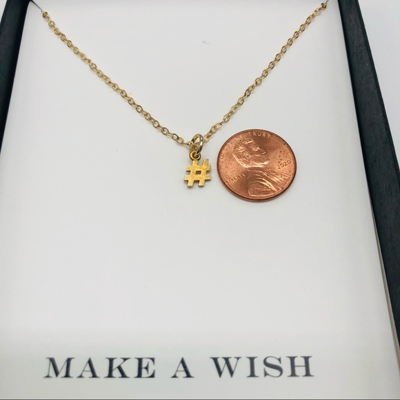 Dogeared Make A Wish Hash Tag Pendant Necklace - Picture 3 of 5